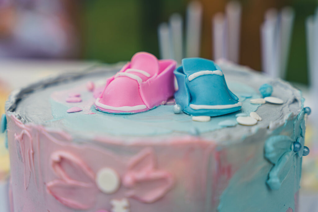 Fertility Spot - Close Up of Gender Reveal Cake